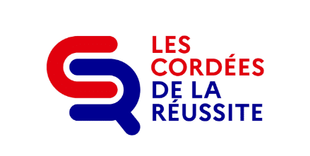 Logo du dispositif Les Cordées de la Réussite, engagé pour l’égalité des chances et l’accompagnement à l’orientation scolaire.